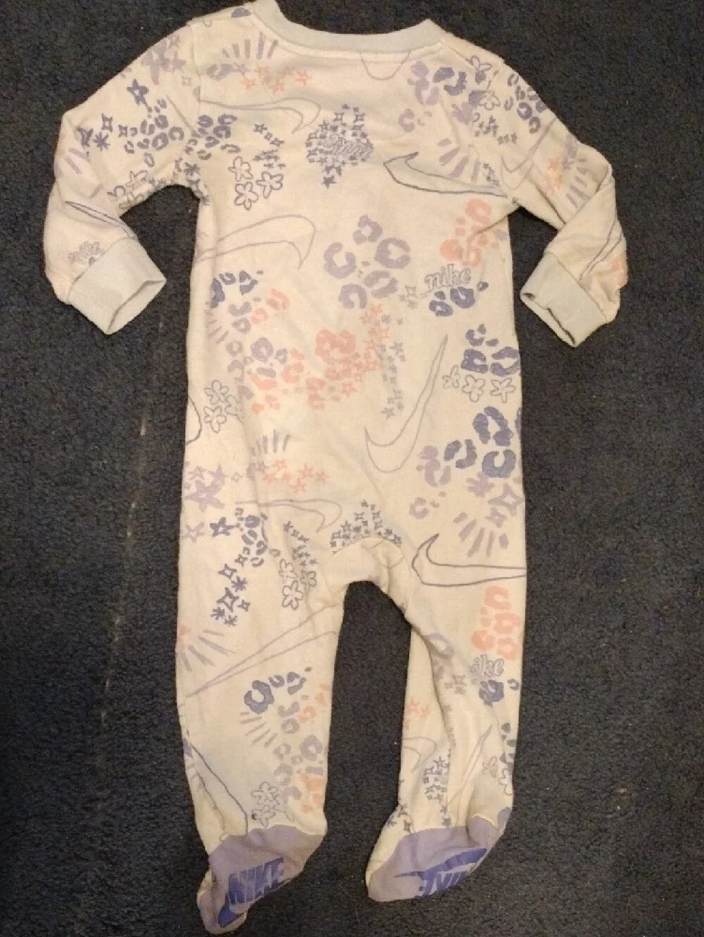 Nike Cream Footed One-Piece with Lavender and Peach Accents